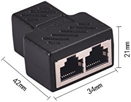 RJ45 Splitter Connectors Adapter 1 to 2 Ethernet Coupler Double Socket HUB Interface Contact Modular Plug Connect Network LAN Internet Cat5 Cat62 ...
