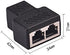 RJ45 Splitter Connectors Adapter 1 to 2 Ethernet Coupler Double Socket HUB Interface Contact Modular Plug Connect Network LAN Internet Cat5 Cat62 ...