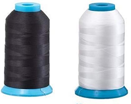 Set of 2 Huge Bobbin Thread for Sewing and Embroidery Machine 1 Black and 1 White 5500 Yards Each - Polyester - Embroidex - 90 Weight...