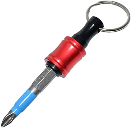 1/4 inch Hex Shank Bit Holder, 6pcs Quick Release Drill Bit Holder Keychain for Impact Driver, Portable Screwdriver Bits Holder, Aluminum Alloy, C...