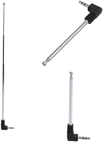 2 Pack 3.5mm Antenna FM AM Radio Telescopic 4 Sections Telescoping Antenna 1/8 inch Jack Plug Connector Retractable 8.5cm-25cm for Mobile Cell Pho...