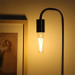 E26 LED BULB 40W Dimmable, T10 Vintage LED Bulbs, 4W 400lm, 2700K Warm White, LED Filament Bulbs with 80+ CRI, Clear Glass, Pack of 4...