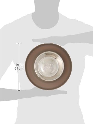 Messy Mutts Single Silicone Feeder with Stainless Bowl | Non-Skid Food Dishes for Dogs for All Pets | Dog Food Bowls | Medium, 1.5 Cups | Grey...