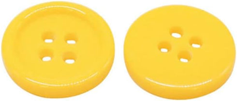 AKOAK 50 Pcs/Set 20mm DIY Button Colorful Candy Color Four-Eye Children's Clothing Buckle Work Clothes Button (Yellow)...