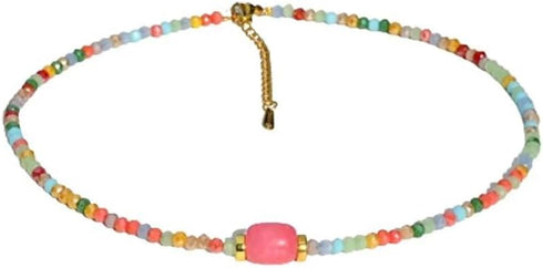 Bohemian Beaded Choker Necklaces For Women Girls Bead Turquoise Adjustable Necklaces Boho Summer Beach Fashion Jewelry Gifts...