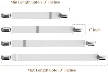 4 PCS Bed Sheet Clips Keep Bedsheets In Place-Corner Bands Suspenders For Fitted Sheets - Mattress Sheets Grippers Holders Straps Fits From Twin Q...