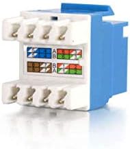 C2G 03796 Cat5e RJ45 Unshielded Keystone Jack, Blue...