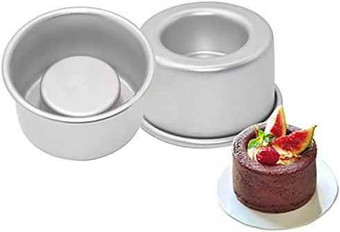 Astra shop 3-Inch Mini Cake Baking Pans Set of 4 - For Making Filled Cakes With Hollow Centers/ Single Serve Mini Baking Pans/ Baking Gift/ Holida...