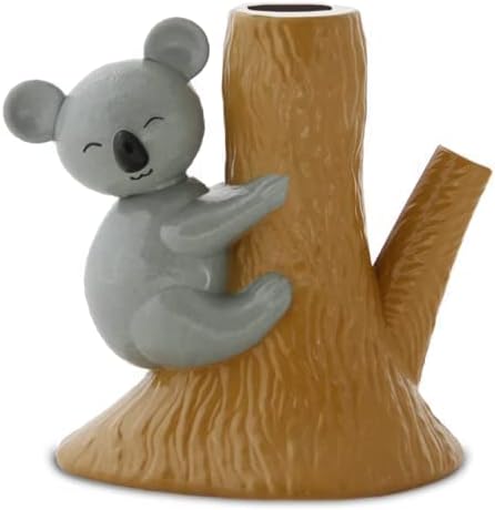 Scissors with Animated Koala Holder, 8.5” Stainless Steel Blades, Comfortable Soft Air Grip Handles, Fun Animal Desk Decor with Non-Slip Weighted ...