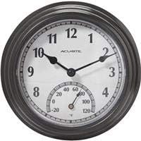 CHANEY INSTRUMENT CO 02413A1 8.5" Gunmetal Gray Combo Clock & Thermometer...