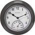 CHANEY INSTRUMENT CO 02413A1 8.5" Gunmetal Gray Combo Clock & Thermometer...