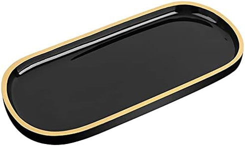 Jewelry Organizer Oval Resin Tray, Bathroom Kitchen Dresser Vanity Tray Jewelry Dish Ring Holder Cosmetic Organizer for Candle Perfume Soap Shampo...