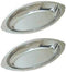 8 oz. (Ounce) Stainless Steel Oval Au Gratin Serving Dish Pan Platter - Set of 2...
