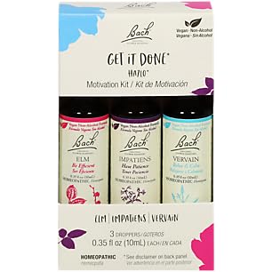 Bach Original Flower Remedies, Get it Done Kit, for Motivation (Non-Alcohol Formula), Natural Homeopathic Flower Essence, Vegan, 3 x 10ml Droppers...