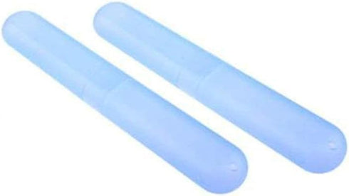 2 Pcs Random Color Travel Toothbrush Holder Case Boxes Tube Cover Toothbrush Storage Box Reusable Plastic Toothbrush Box Travel Containers Box...