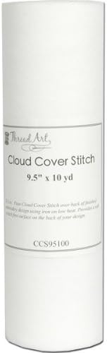 Threadart Cloud Cover Stitch Roll | Fusible Lightweight Fabric | 9.5" x 10yd Roll | Make The Back of Your Machine Embroidery Baby Soft | Iron On...