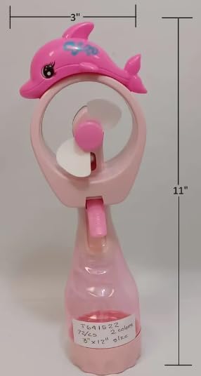Dolphin Misting Spray Bottle Fan Kids Personal Cooling Mist Portable Handheld Humidifier Powered Fans with Mist for Girls, Set of 2...