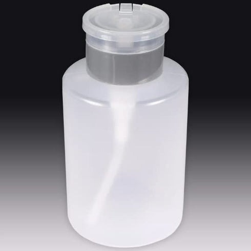 9 oz Push Down Liquid Pumping Dispenser Empty Bottle, Professional, Personal, Laboratory, Dentist, Salon, Nail Care, Hospital use (9 oz, Gray w/NO...