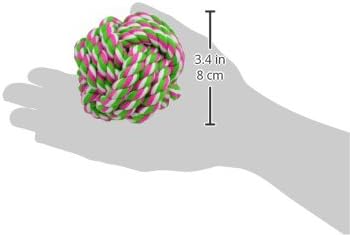 Rope Dog Toy, 3.75-Inch Rope Ball, Multi Color...