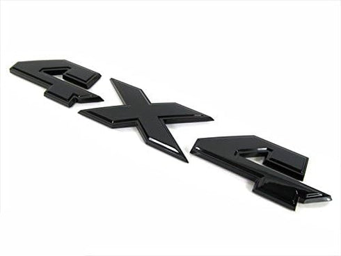 Yoaoo 2Pack Genune Black 4x4 Emblem Badge 3D Emblem Decals Nameplate Flat LetterCompatible with 1500 2500 3500 OEM Matte...