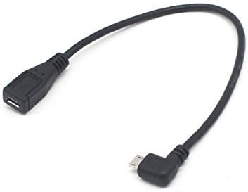 RIIPOO Micro USB Extension Cable Right Angle Micro B USB Extension Cable, 25 CM, Micro USB 5 Pin Male to Female, Sync Charging and Data Transferri...