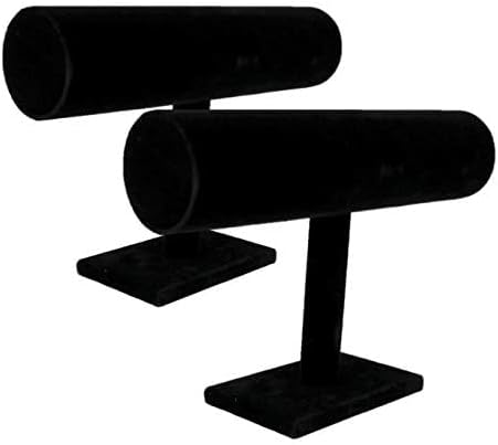 Comelyjewel Set of 2 Black Velvet bracelet holder 1 Row jewelry stand for Vendors Elegant Scrunchies Stand Jewelry Display Organizer for Professio...