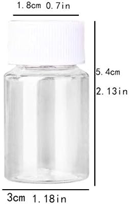 HLLMX 8 PCS Plastic Clear Empty Bottle Pill Bottle Container Chemical Reagent Bottle Liquid Bottle Solid Powder Bottle 20ML...