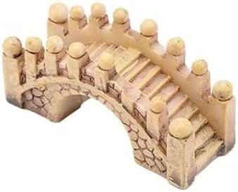 Brown Stone Arch Bridge Miniature Fairy Garden Accessories,Miniature Pond Lawn Garden Ornament Figurines, Mini Lighthouse Water Well Bridge Figuri...