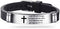 Inspirational Quote Cross Bracelets Faith Christian Bible Verse Silicone ID Wristband Religious Gifts for Men Women Boys Girls Stainless Steel Rub...