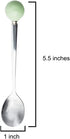Stainless Steel Coffee Spoon,Teaspoon,Sugar Spoon,Korean Dessert Spoon with Ceramic Ball, Spoons 4 Pieces 5.5 Inches Green...