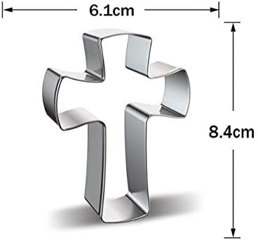 2 Pcs Easter Cookie Molds Cutters Set,Different Shapes Stainless Steel Cross Cookie Cutter(Silver)...