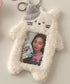 White Photocard Holder, Cartoon Plush Photocard Holder Outdoor Girl Korean Style ID Card Cover Protective Case Card Sleeve Student Rabbit Identifi...