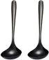 2-Pack Black Soup Ladle 304 Stainless Steel Spoon Kitchen Serving Sauce Server...