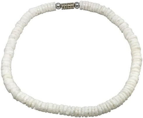 Hawaiian Heishi Puka Shell Surfer Anklet with Twist Barrel Closure...