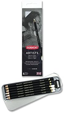 Derwent Artists Black & White Pencils, Set of 6 Art Pencils (2302342)...