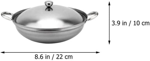 Ciieeo Shabu Shabu Hot Pot Pot Stainless Steel Dry Pot Camping Stove Stock Cooking Pot Seafood Pot Alcohol Stove Pan Noodle Ramen Pot Chef Wok wit...