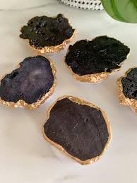 Black Agate Crystal Druzy Quartz Phone Grip - Adjustable Cell Phone Stand - Phone Gripper for Back of Phone and Tablets - Phone Grip Holder for Wa...