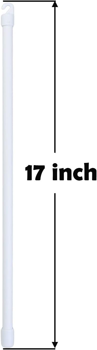 17 Inches Long White PVC Blind Tilt Wand with Hook and Handle(Hook Size is 0.15")...