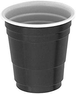 Black Disposable Plastic Shot Glasses - 2oz, 20 Pieces | Perfect for Events and Celebrations...
