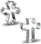 2 Pcs Easter Cookie Molds Cutters Set,Different Shapes Stainless Steel Cross Cookie Cutter(Silver)...