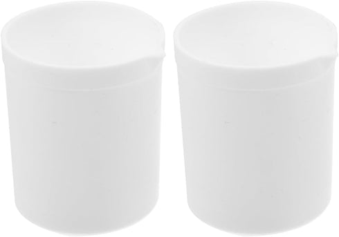 Baluue 2pcs PTFE Teflon Beaker 100ml Polypropylene Lab Beaker White Lab Measuring Cup Plastic Liquid Cup Container for Science Experiment, School ...