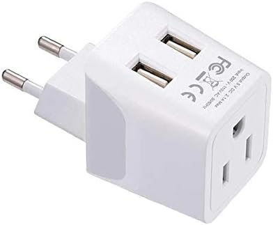 Ceptics Switzerland Travel Plug Set - with 2 USB + USA Socket Input - Type J and Type C- Ultra Compact - Safe Grounded Perfect for Cell Phones, La...