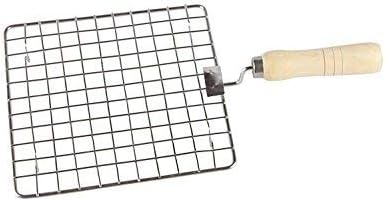 Stainless Steel Square Wire Roaster Rack, Papad Jali, Roti Jari with Wooden Handle/Easter Day Gift 13 Inch...