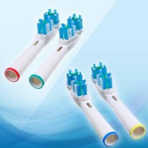 Replacement Brush Heads Compatible with Oral-B-Braun– Dual Clean - Pack of 4 Generic Electric Toothbrush Replacement Heads...