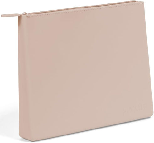 MAKUP Silicone Makeup Bag with Zipper, Washable Bag for Travel, Perfect for Organizing Cosmetics, Brushes, Tools and Toiletries (Nudist)...