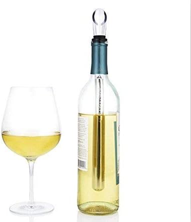 Keep your WINE COLD! 3-in-1 Wine Chiller Stick - Stainless Steel Wine Bottle Cooler - Freezer Stick - with Aerator and Pourer Decanter - for Red a...