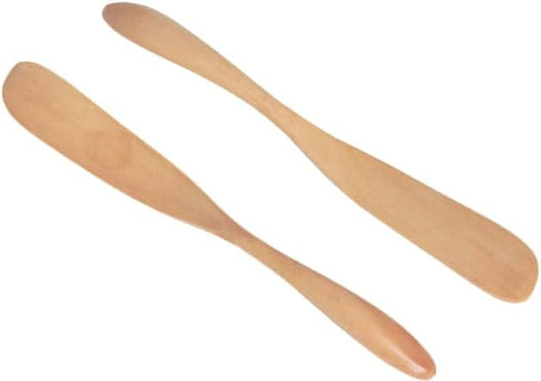 Wood Butter Knife Cheese Spreader 6.5", Set of 6, Restaurant Grade...