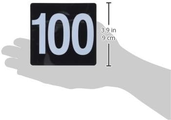 New Star Foodservice 23084 1-100 Double Side Plastic Table Numbers, 4" x 4" Inch, Light Grey on Black...