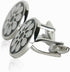 Black & White Silver Round Cuff links with Presentation Box...