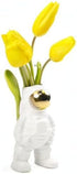 CHIVE - Astronaut Shape Vase, Planter Simple Modern Flower Bud Vase, White and Gold (Medium)...